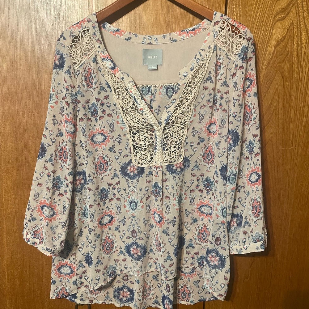 Anthropologie Maeve  top soft and 3/4 long sleeve